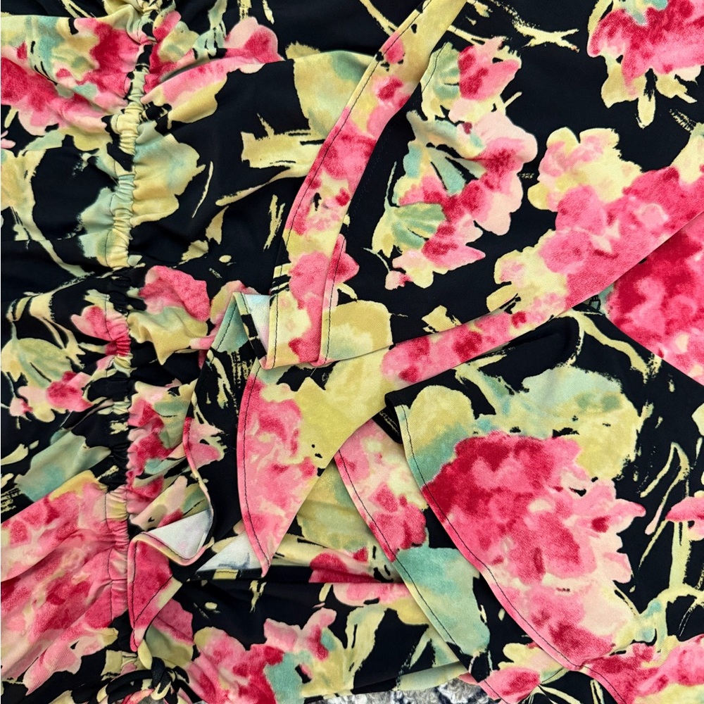 Ralph Lauren Flutter Sleeve Cross Front V Neck Top Blouse Floral NWT Large - Picture 12 of 13